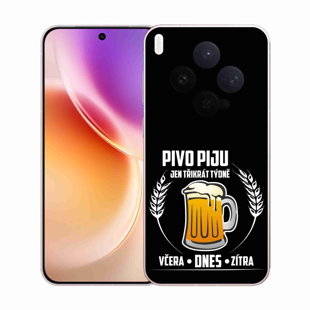 Gelový kryt mmCase na Vivo X300 - pivní motiv černé pozadí