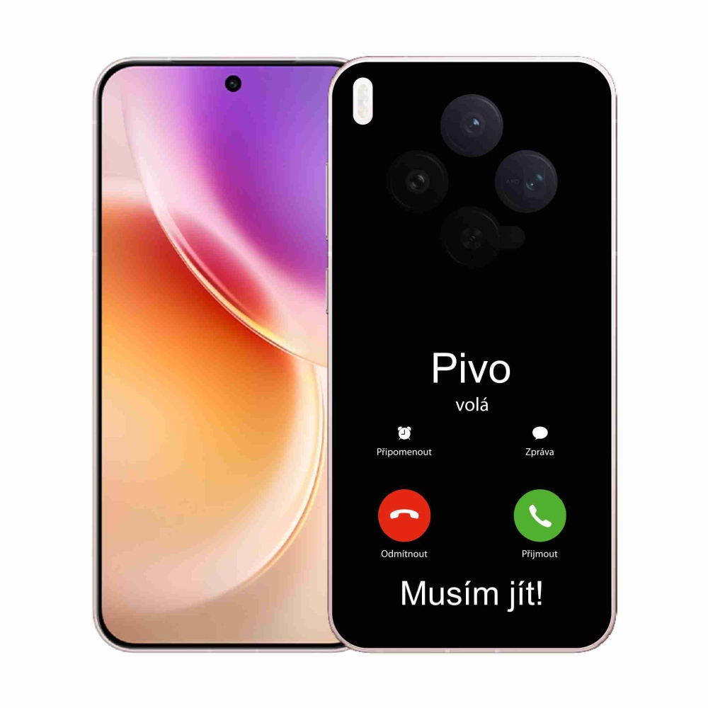 Gelový kryt mmCase na Vivo X300 - pivo volá černé pozadí