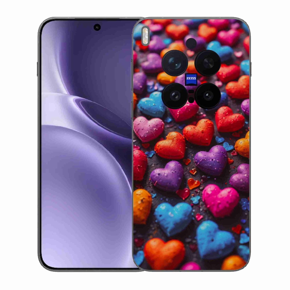 Gelový kryt mmCase na Vivo X300 Pro 5G - barevná srdce