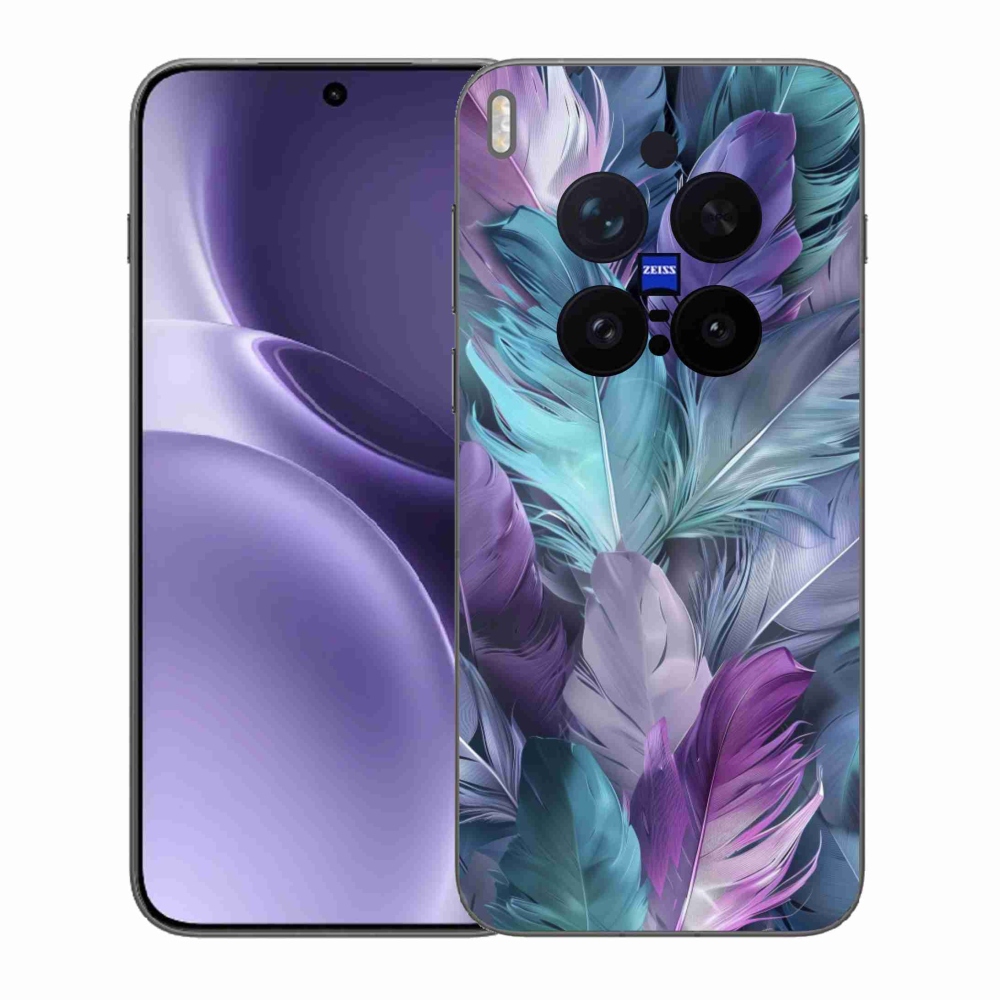 Gelový kryt mmCase na Vivo X300 Pro 5G - barevné peří 2