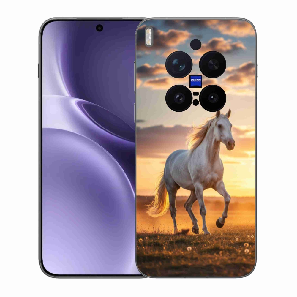 Gelový kryt mmCase na Vivo X300 Pro 5G - běžící bílý kůň 2