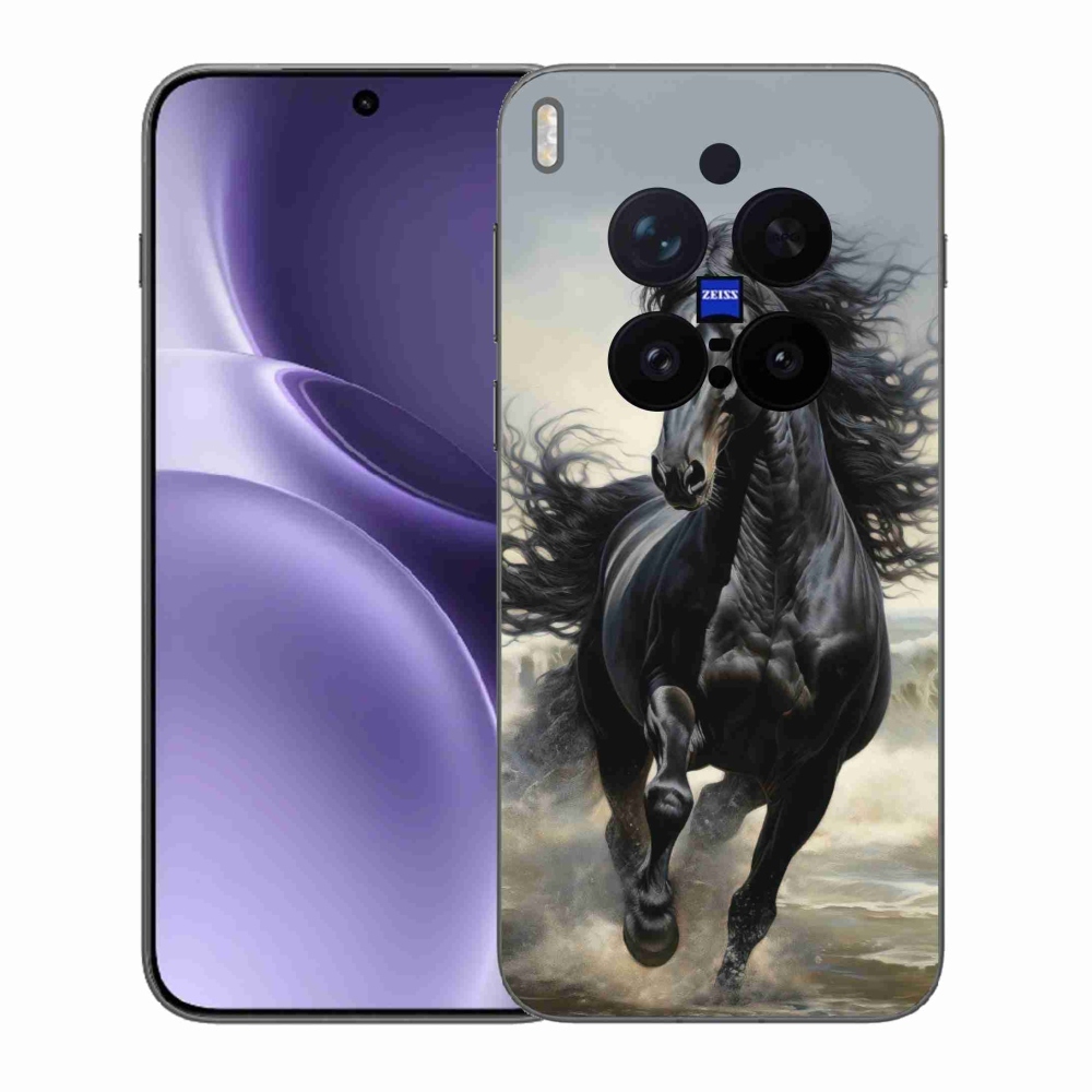 Gelový kryt mmCase na Vivo X300 Pro 5G - běžící černý kůň