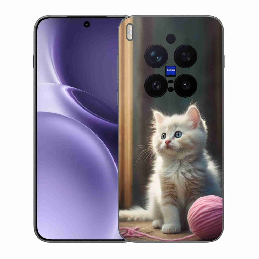 Gelový kryt mmCase na Vivo X300 Pro 5G - bílé kotě 2