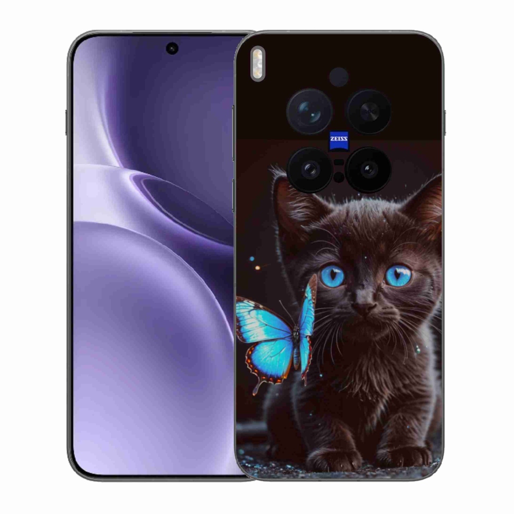 Gelový kryt mmCase na Vivo X300 Pro 5G - černé kotě 3