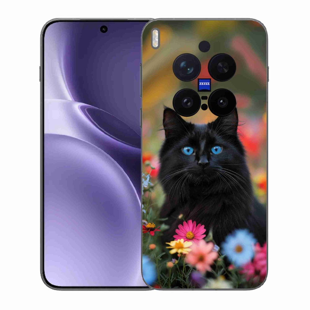 Gelový kryt mmCase na Vivo X300 Pro 5G - černé kotě 4