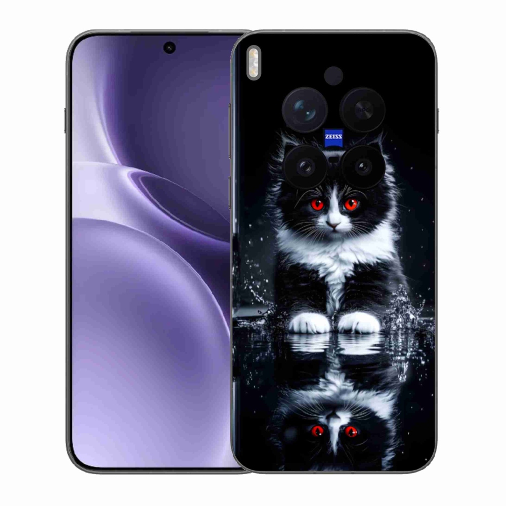 Gelový kryt mmCase na Vivo X300 Pro 5G - černobílé kotě
