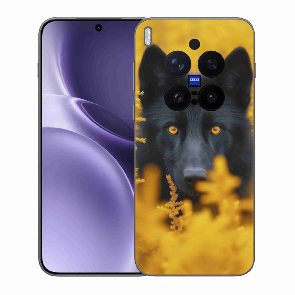 Gelový kryt mmCase na Vivo X300 Pro 5G - černý vlk 2