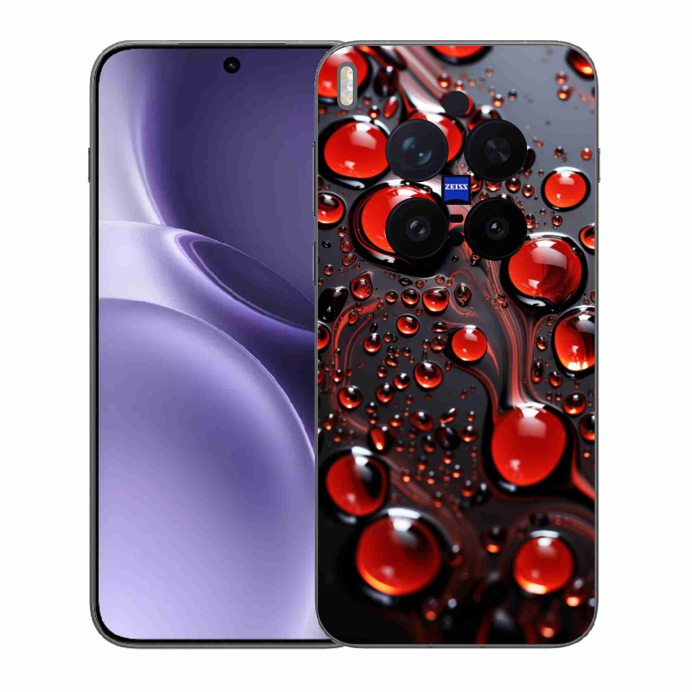 Gelový kryt mmCase na Vivo X300 Pro 5G - červené kapky 2