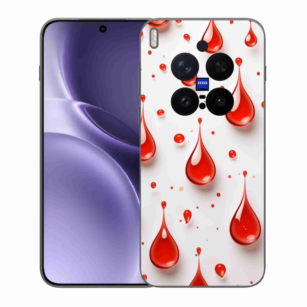 Gelový kryt mmCase na Vivo X300 Pro 5G - červené kapky