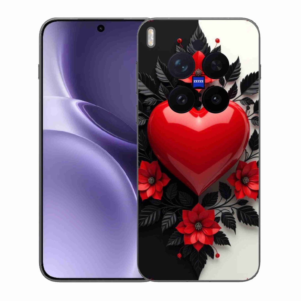 Gelový kryt mmCase na Vivo X300 Pro 5G - červené srdce
