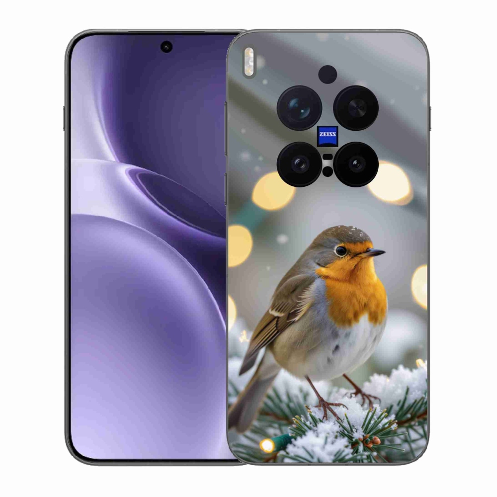 Gelový kryt mmCase na Vivo X300 Pro 5G - červenka v zimě