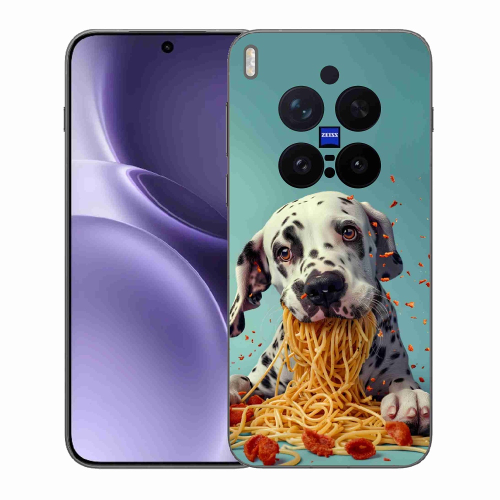 Gelový kryt mmCase na Vivo X300 Pro 5G - dalmatin a špagety