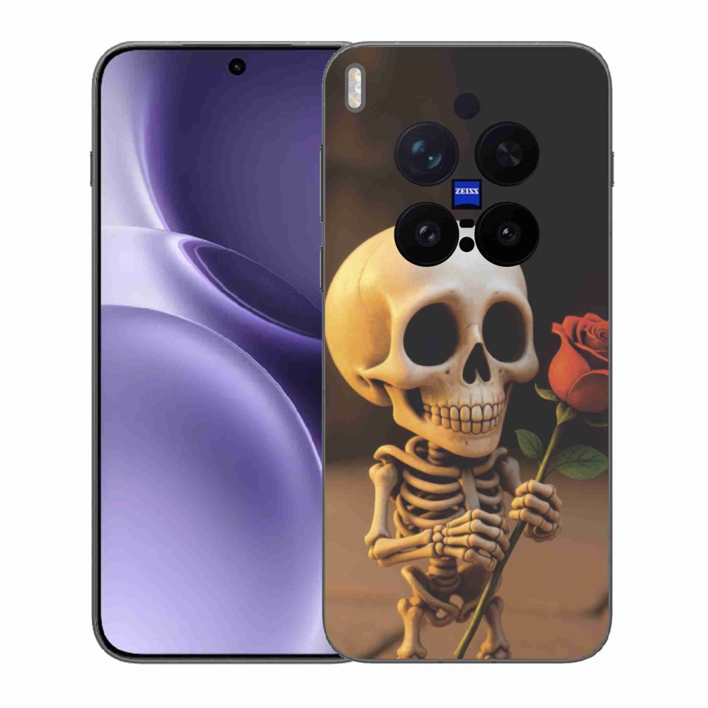 Gelový kryt mmCase na Vivo X300 Pro 5G - kostlivec s růží