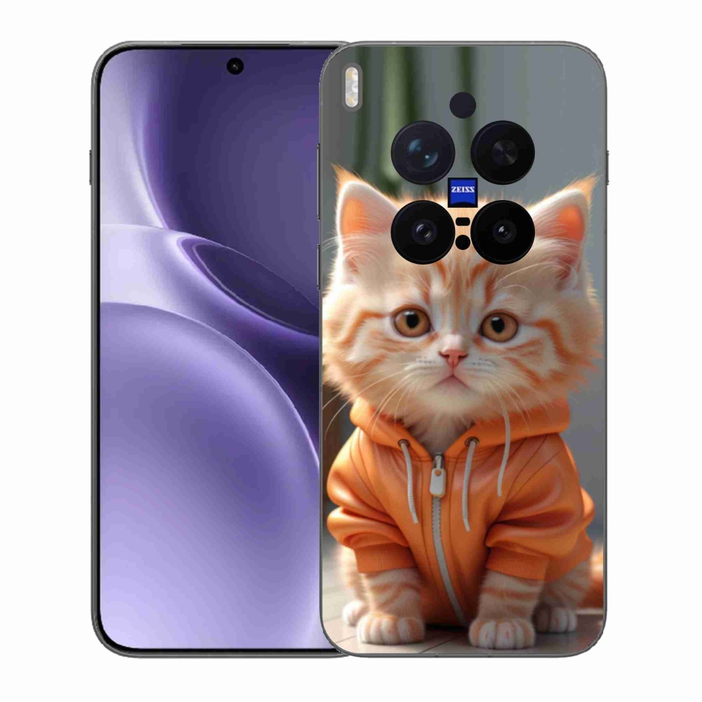 Gelový kryt mmCase na Vivo X300 Pro 5G - kotě v mikině