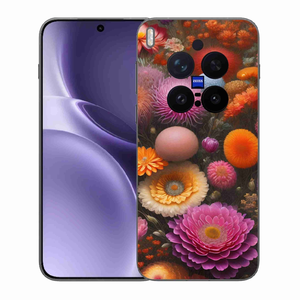 Gelový kryt mmCase na Vivo X300 Pro 5G - květinová kompozice