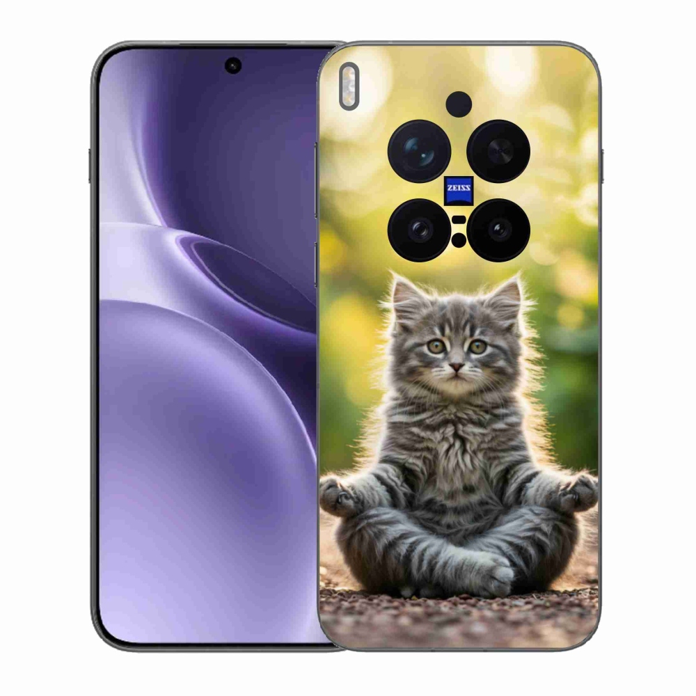 Gelový kryt mmCase na Vivo X300 Pro 5G - meditující kotě