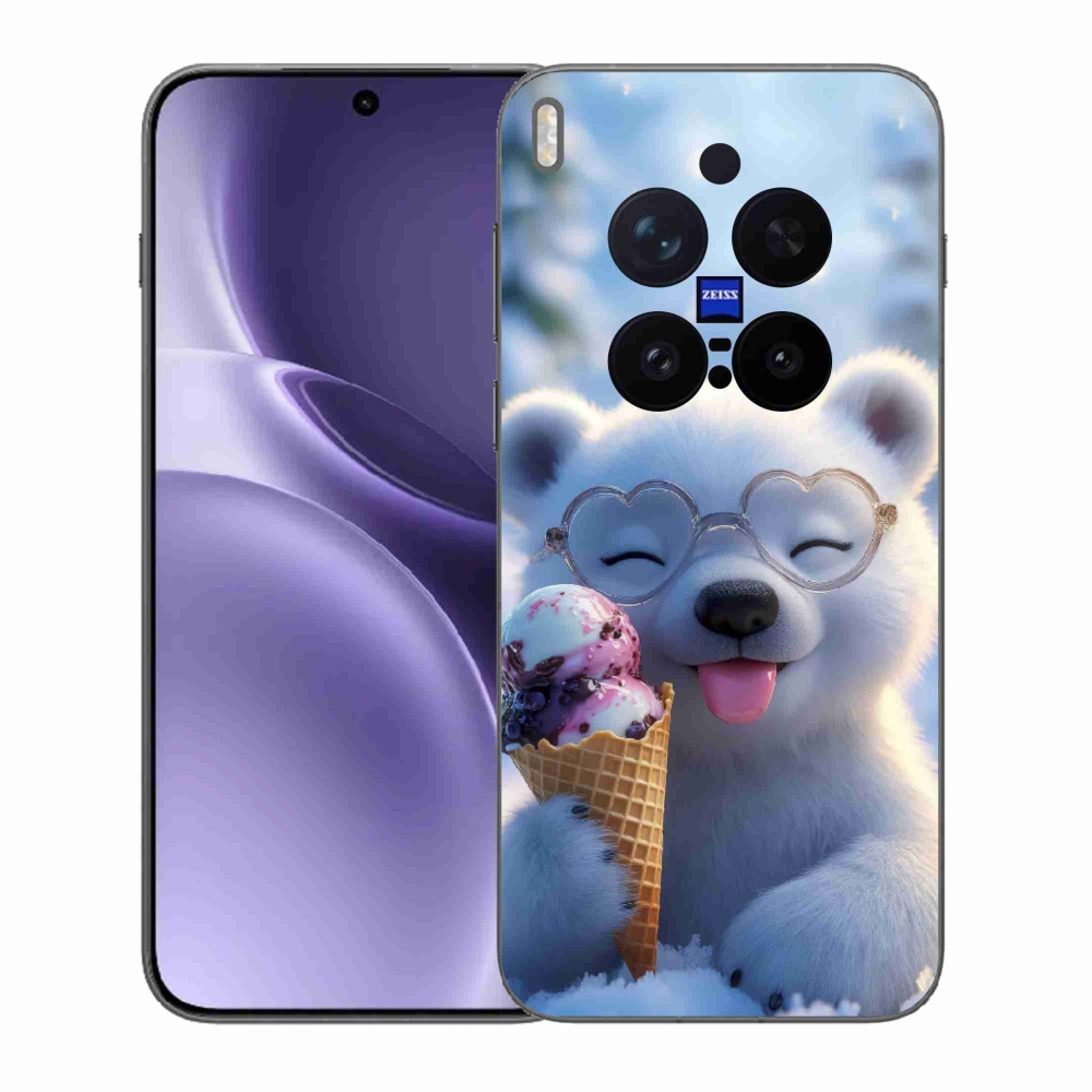 Gelový kryt mmCase na Vivo X300 Pro 5G - medvídek se zmrzlinou