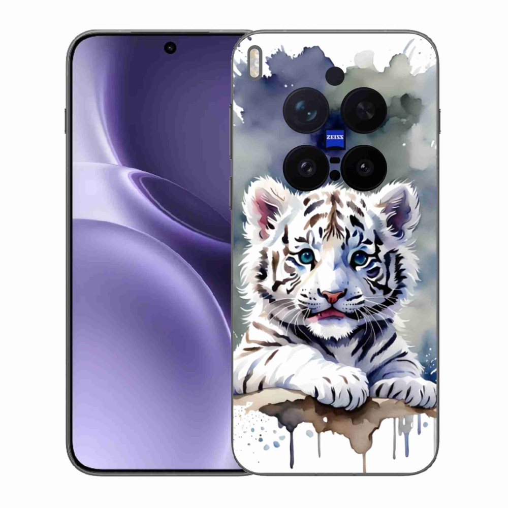 Gelový kryt mmCase na Vivo X300 Pro 5G - mládě bílého tygra