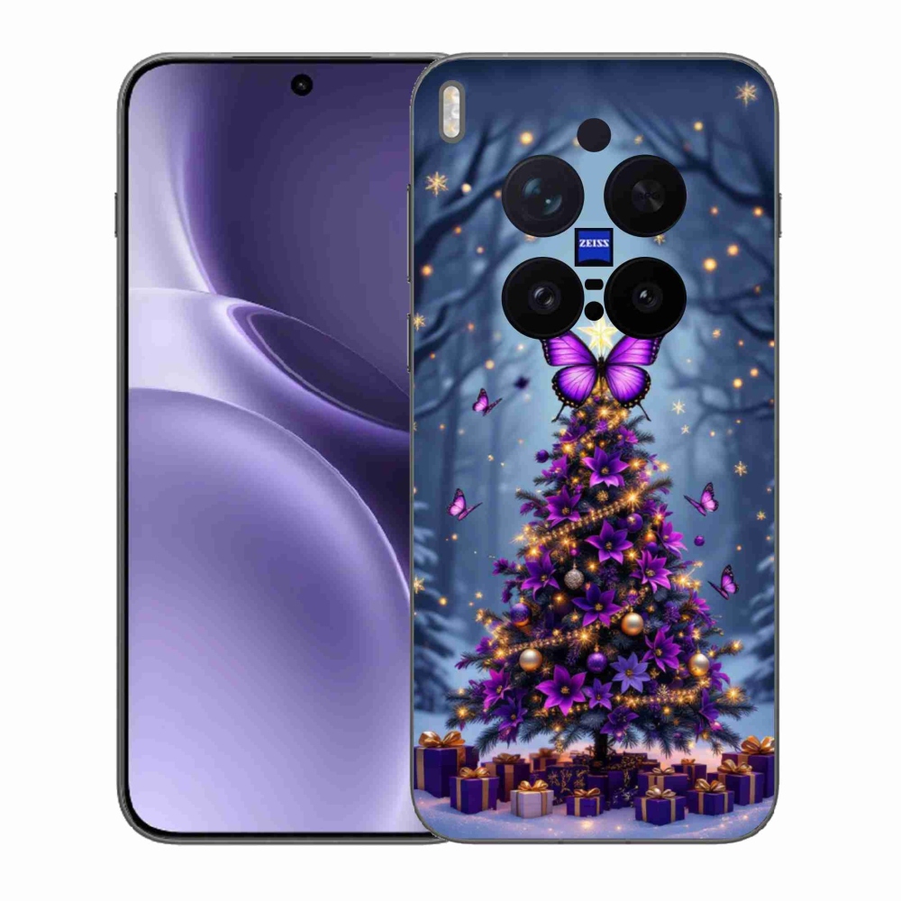 Gelový kryt mmCase na Vivo X300 Pro 5G - motýlí vánoční stromek