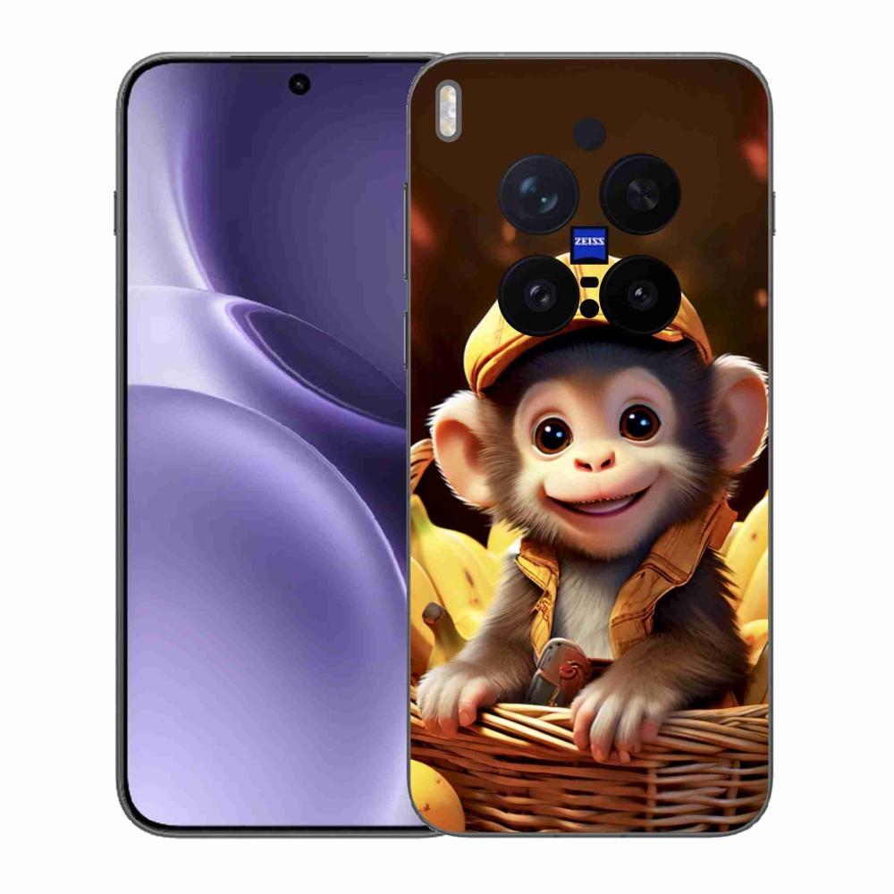 Gelový kryt mmCase na Vivo X300 Pro 5G - opice v košíku