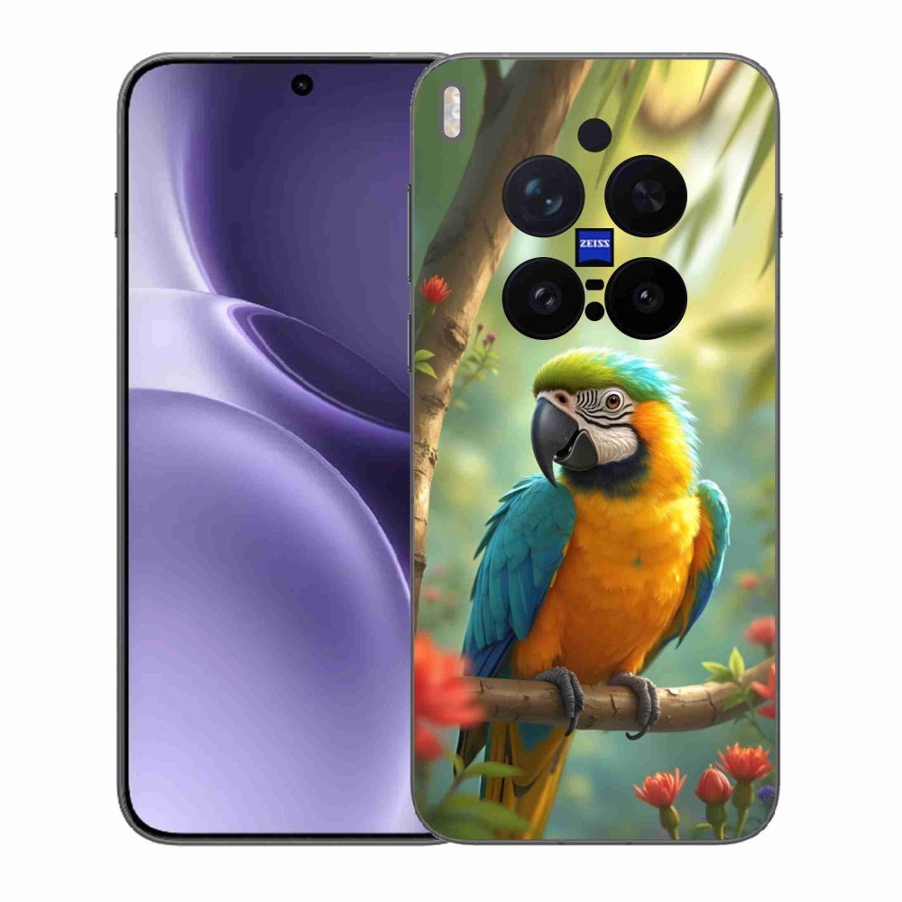 Gelový kryt mmCase na Vivo X300 Pro 5G - papoušek ara modrožlutá