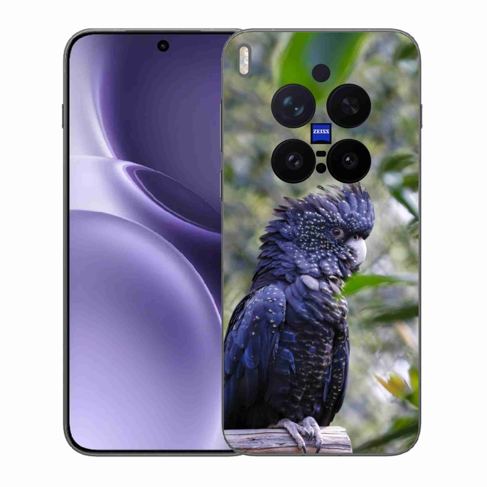 Gelový kryt mmCase na Vivo X300 Pro 5G - papoušek kakadu černý