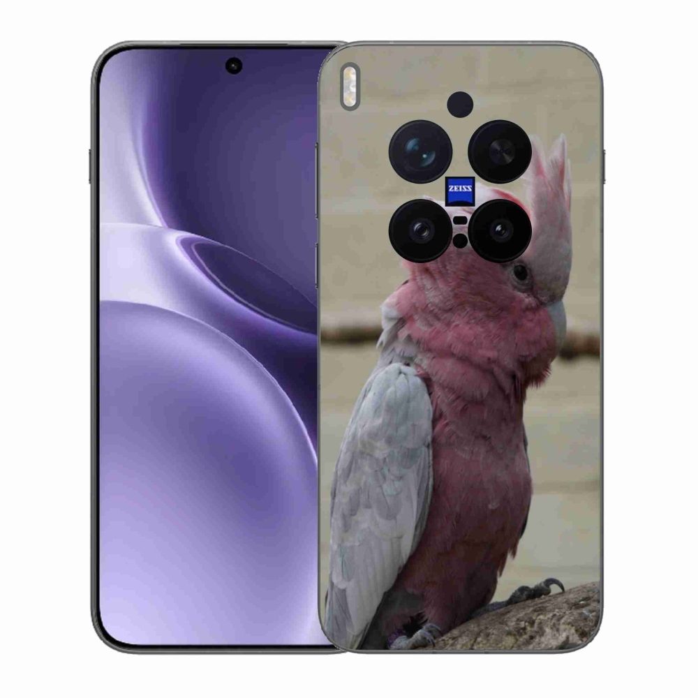 Gelový kryt mmCase na Vivo X300 Pro 5G - papoušek kakadu růžový