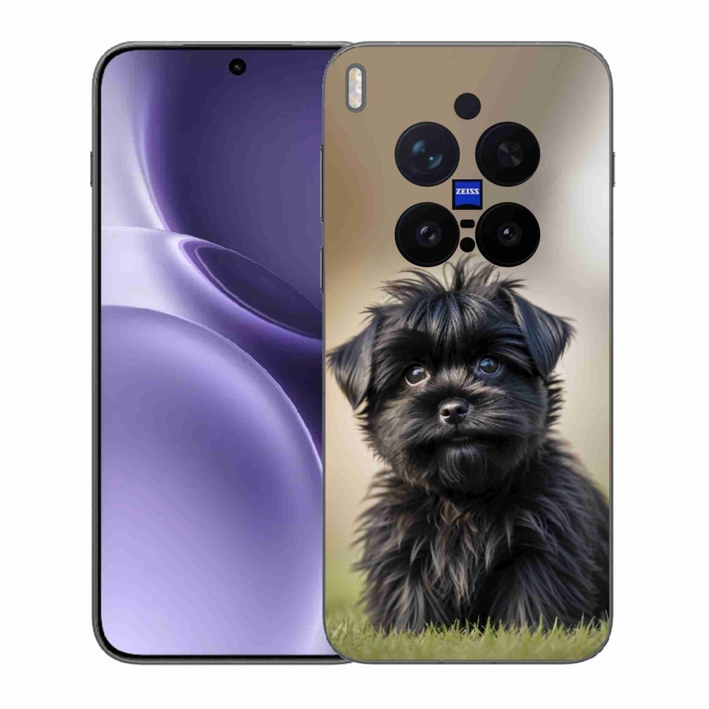 Gelový kryt mmCase na Vivo X300 Pro 5G - roztomilý černý pejsek