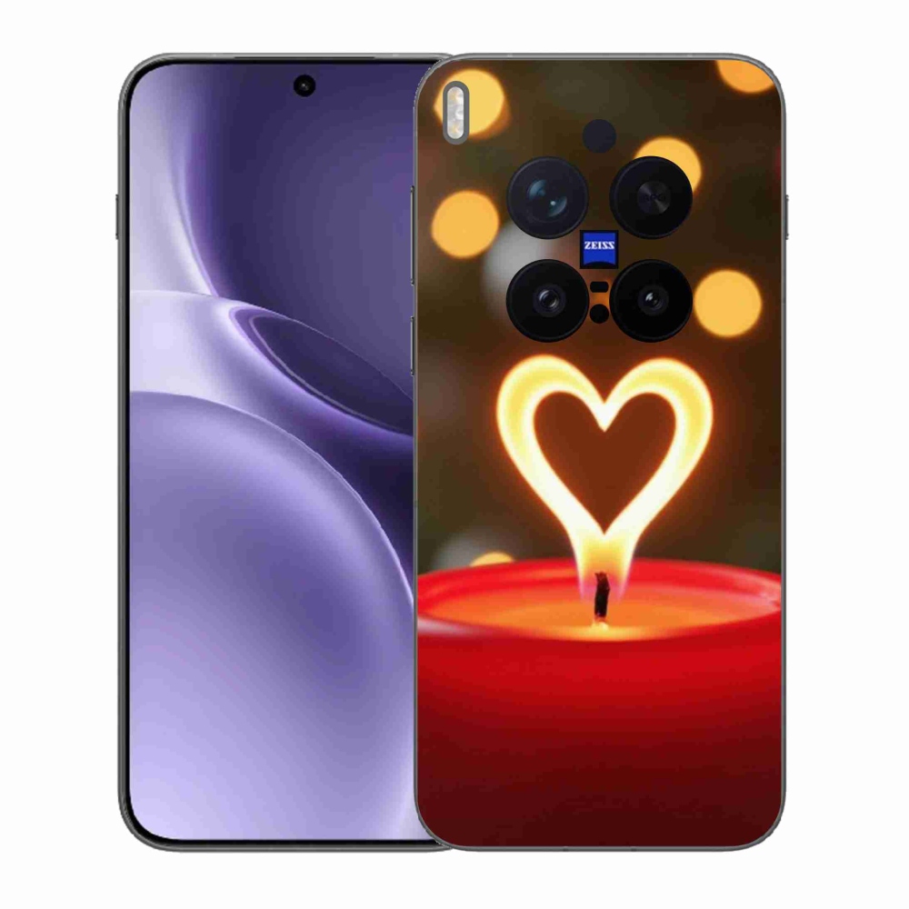 Gelový kryt mmCase na Vivo X300 Pro 5G - srdce z plamene