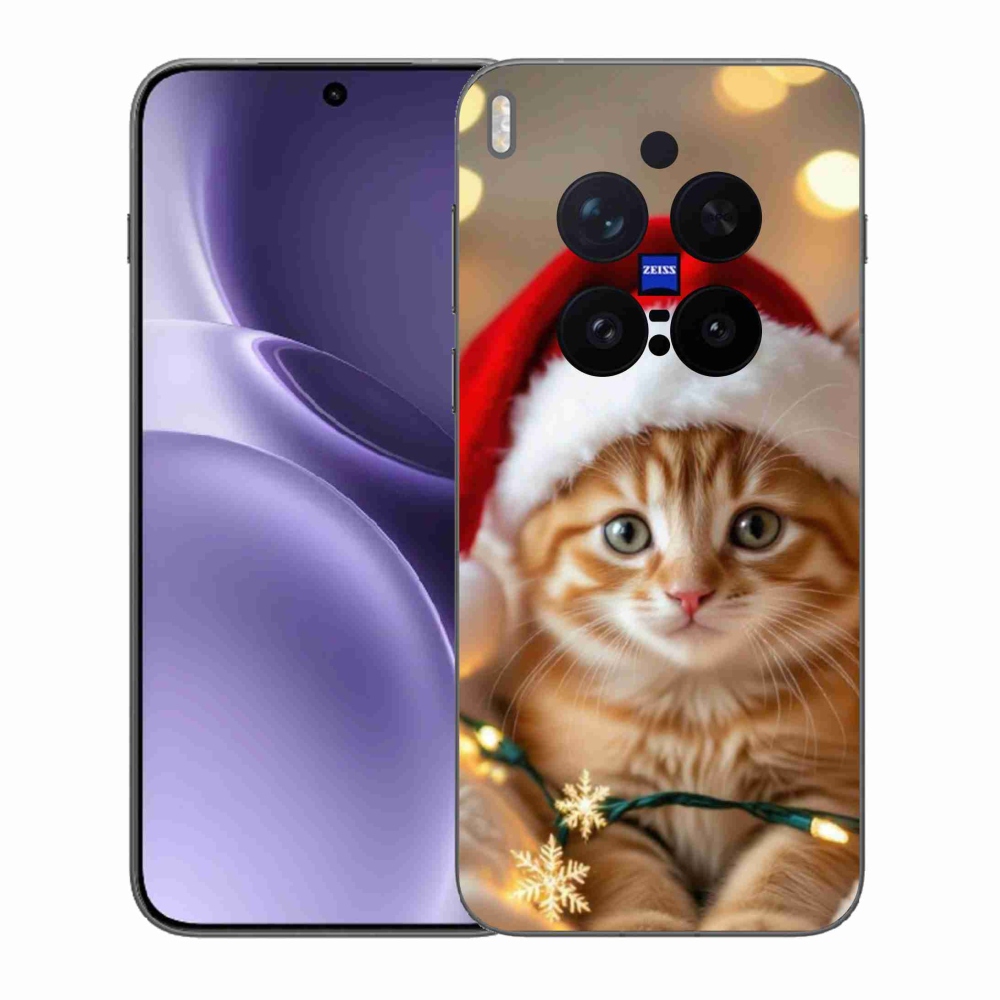 Gelový kryt mmCase na Vivo X300 Pro 5G - vánoční kotě