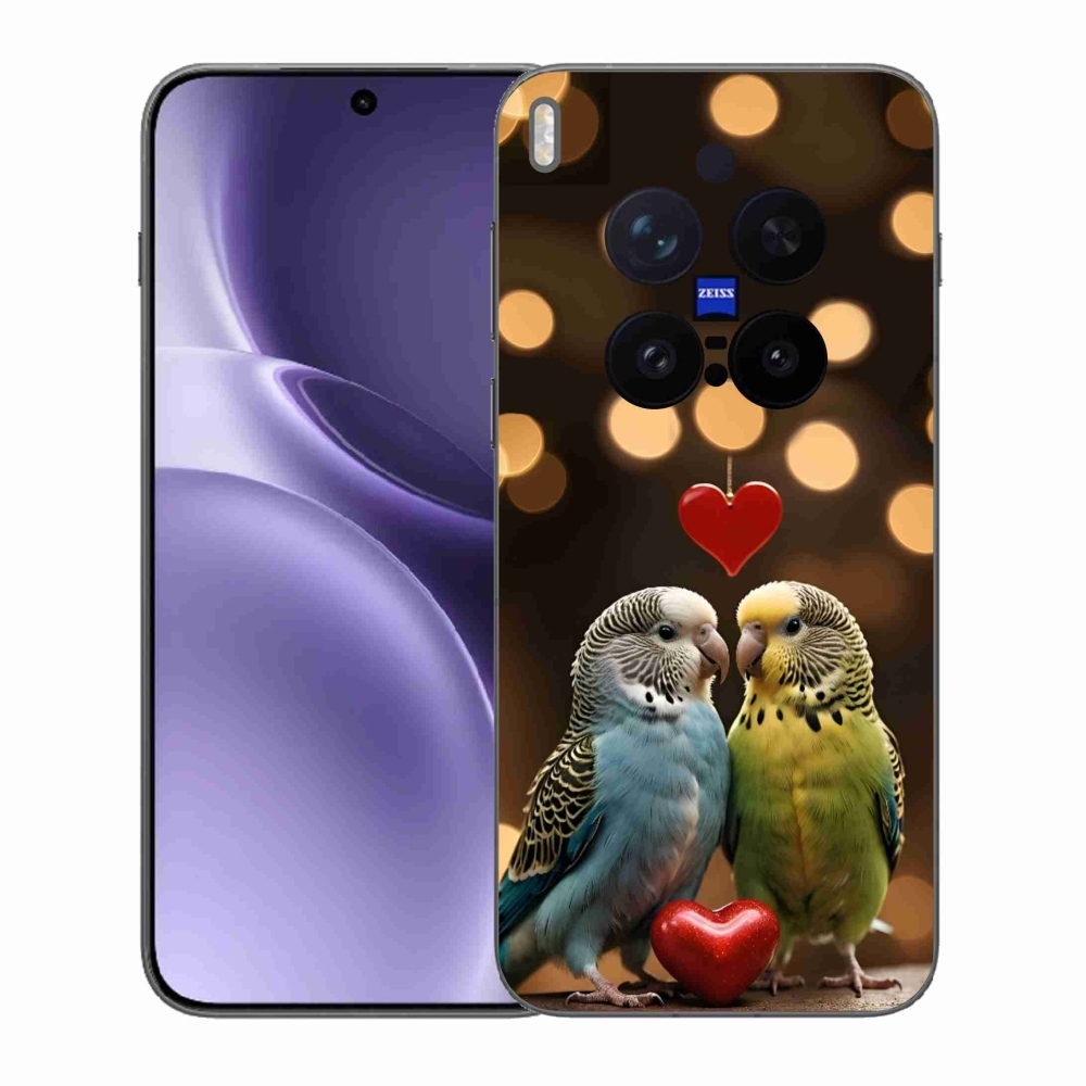 Gelový kryt mmCase na Vivo X300 Pro 5G - zamilovaní papoušci