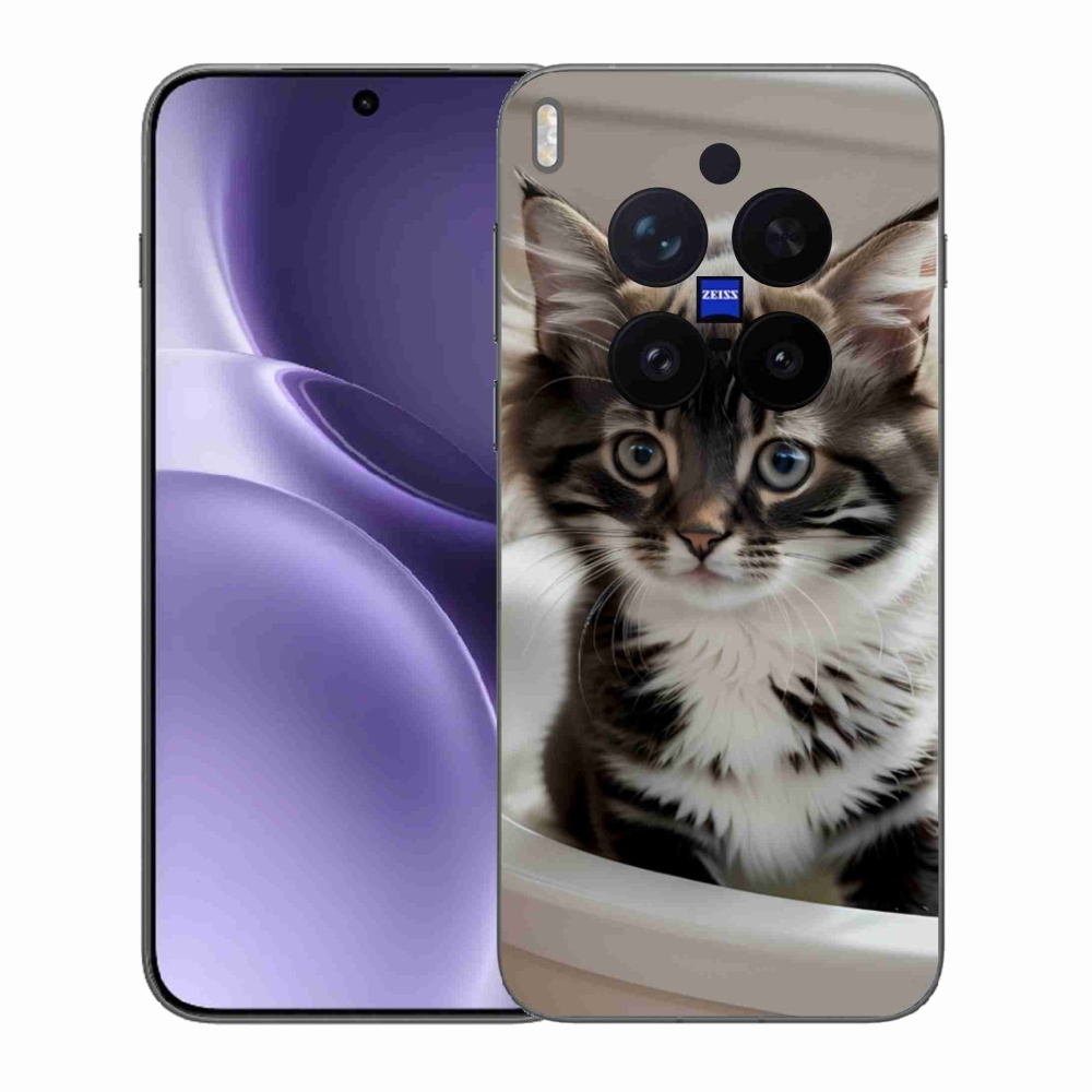 Gelový kryt mmCase na Vivo X300 Pro 5G - zvědavé kotě