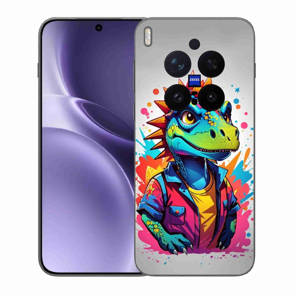 Gelový kryt mmCase na Vivo X300 Pro - barevný dinosaurus