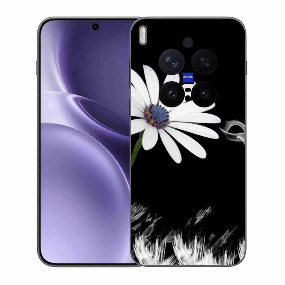 Gelový kryt mmCase na Vivo X300 Pro - bílá květina