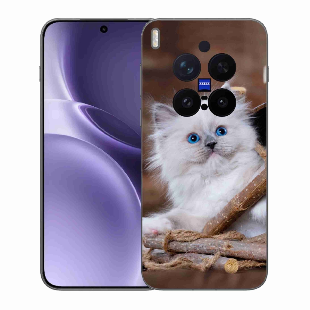 Gelový kryt mmCase na Vivo X300 Pro - bílé kotě