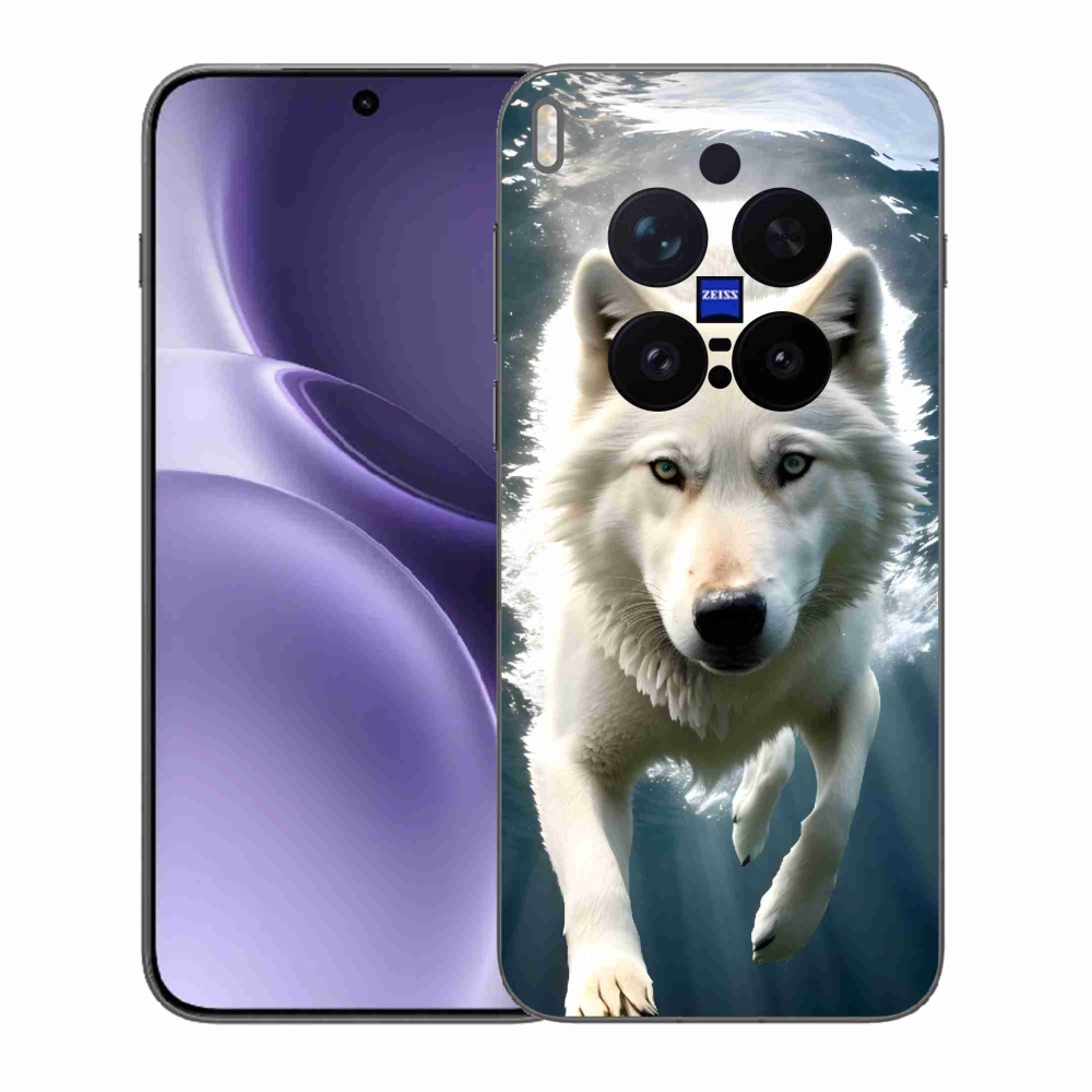 Gelový kryt mmCase na Vivo X300 Pro - bílý vlk