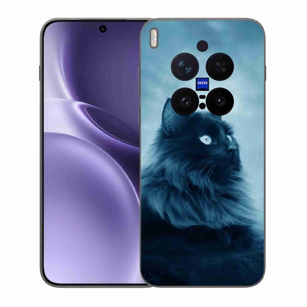 Gelový kryt mmCase na Vivo X300 Pro - černá kočka 1
