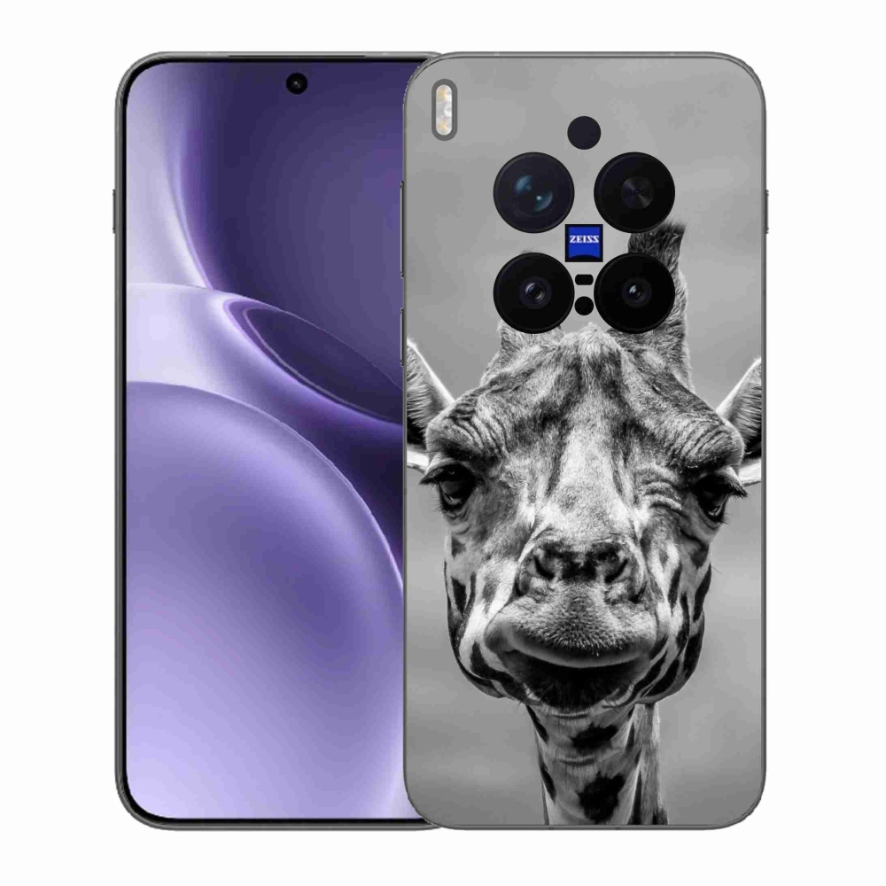 Gelový kryt mmCase na Vivo X300 Pro - černobílá žirafa
