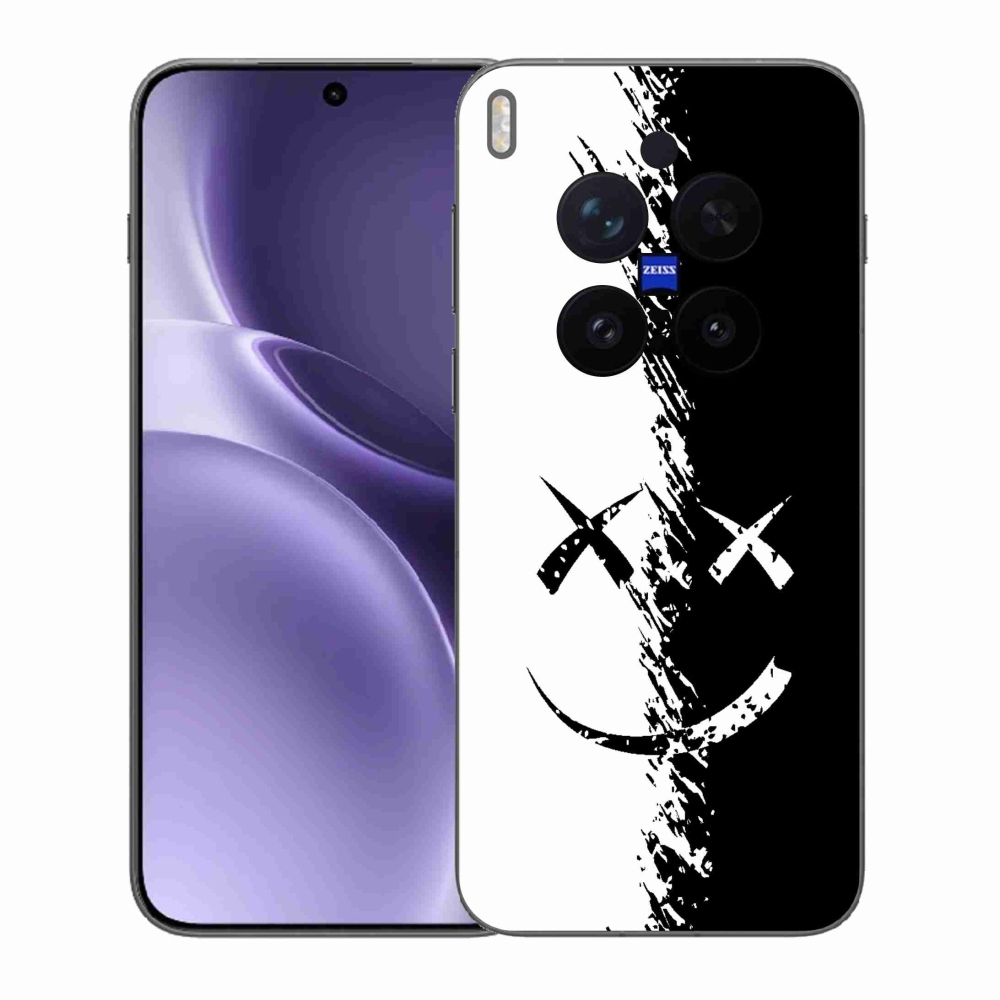 Gelový kryt mmCase na Vivo X300 Pro - černobílý smajlík