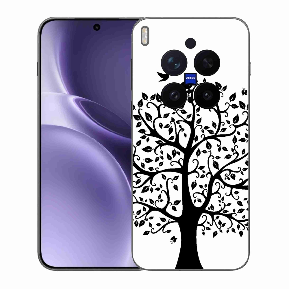 Gelový kryt mmCase na Vivo X300 Pro - černobílý strom