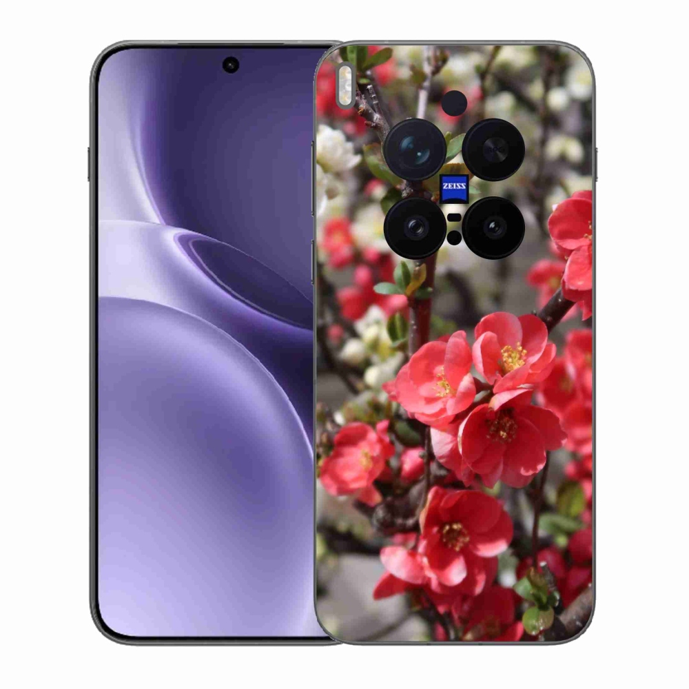 Gelový kryt mmCase na Vivo X300 Pro - červené květy