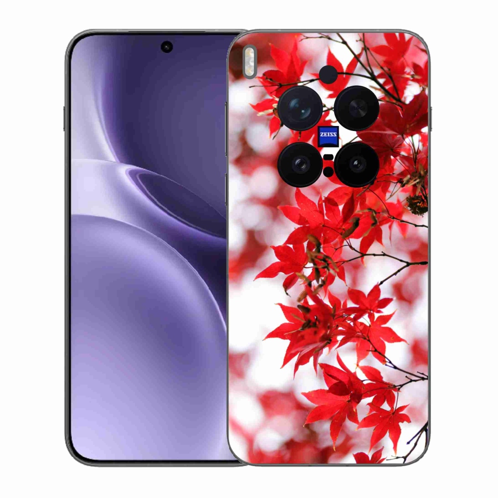 Gelový kryt mmCase na Vivo X300 Pro - červené listy