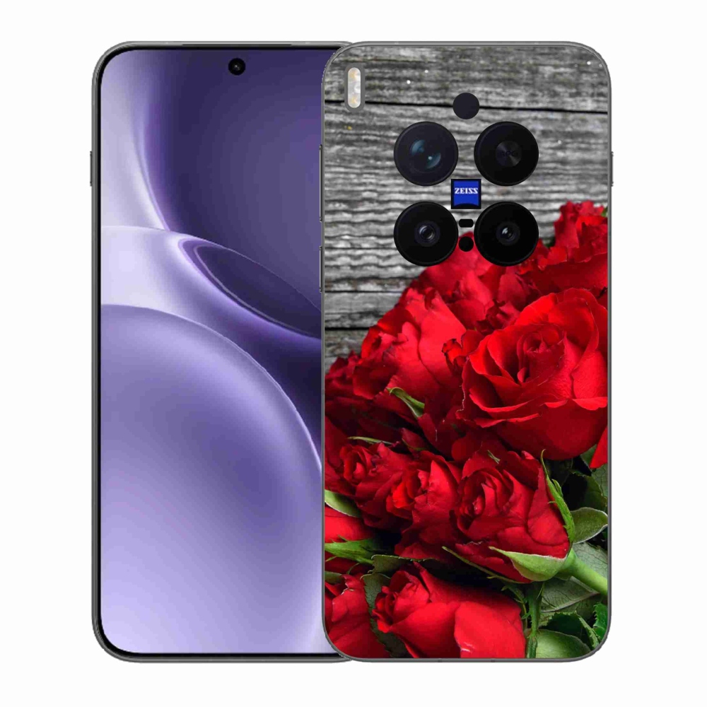 Gelový kryt mmCase na Vivo X300 Pro - červené růže