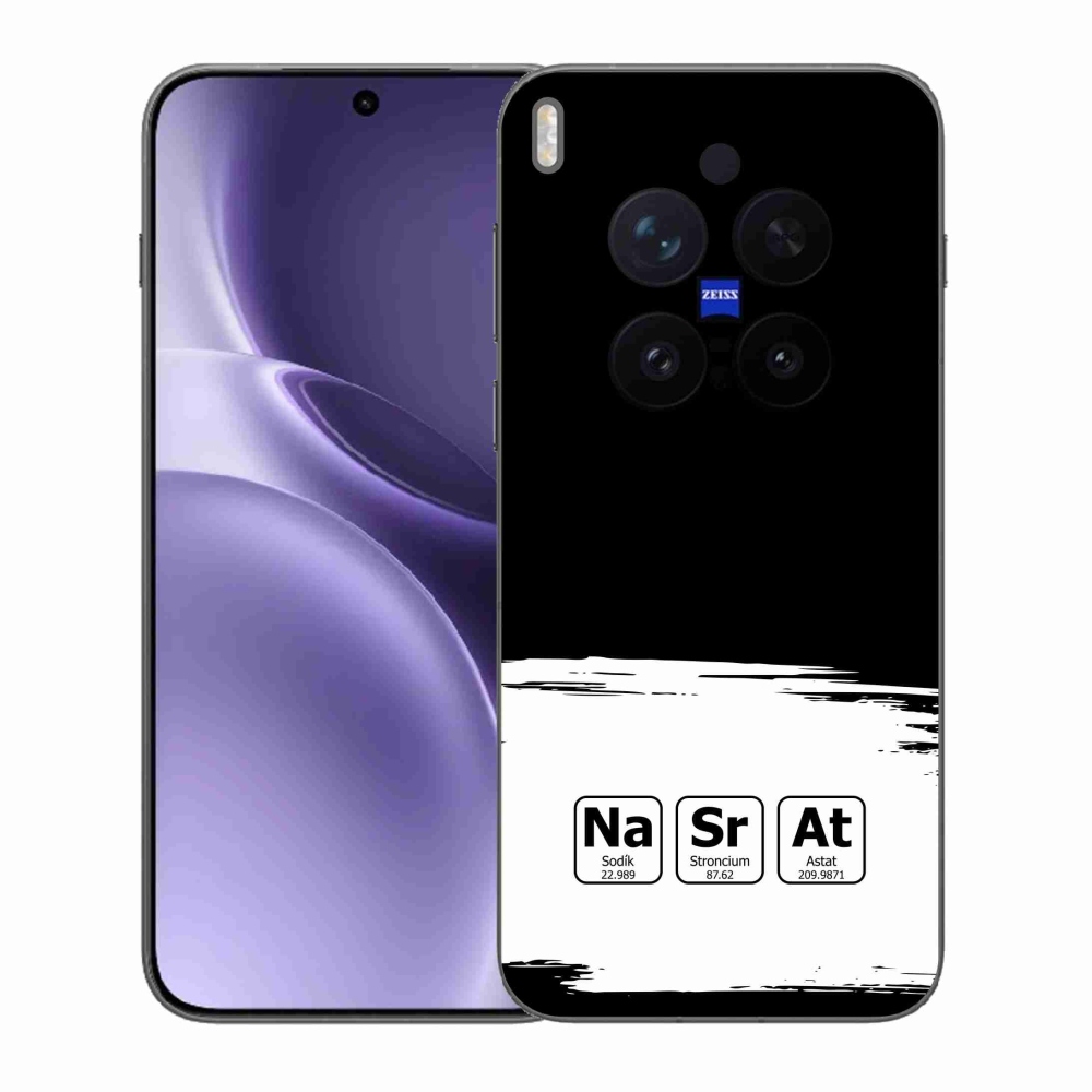 Gelový kryt mmCase na Vivo X300 Pro - chemické prvky bíločerné pozadí