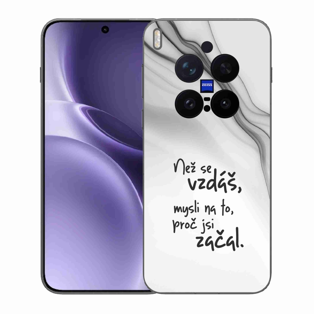 Gelový kryt mmCase na Vivo X300 Pro - citát 2 bílé pozadí