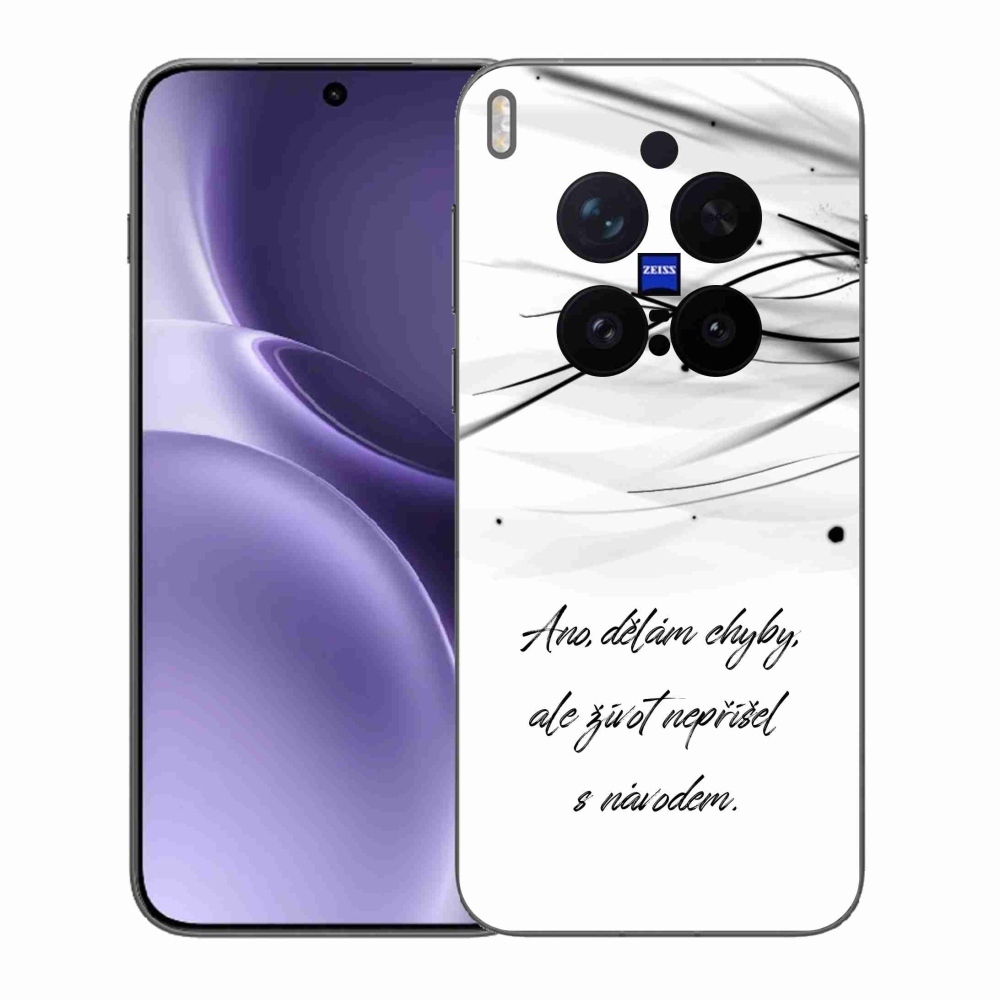 Gelový kryt mmCase na Vivo X300 Pro - citát bílé pozadí
