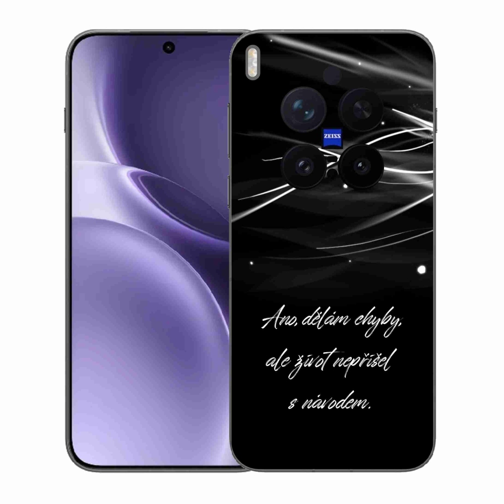 Gelový kryt mmCase na Vivo X300 Pro - citát černé pozadí