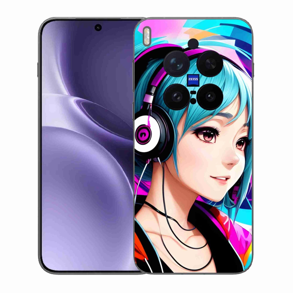 Gelový kryt mmCase na Vivo X300 Pro - dívka se sluchátky