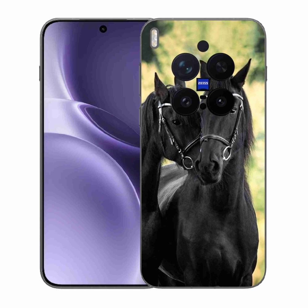Gelový kryt mmCase na Vivo X300 Pro - dva černí koně