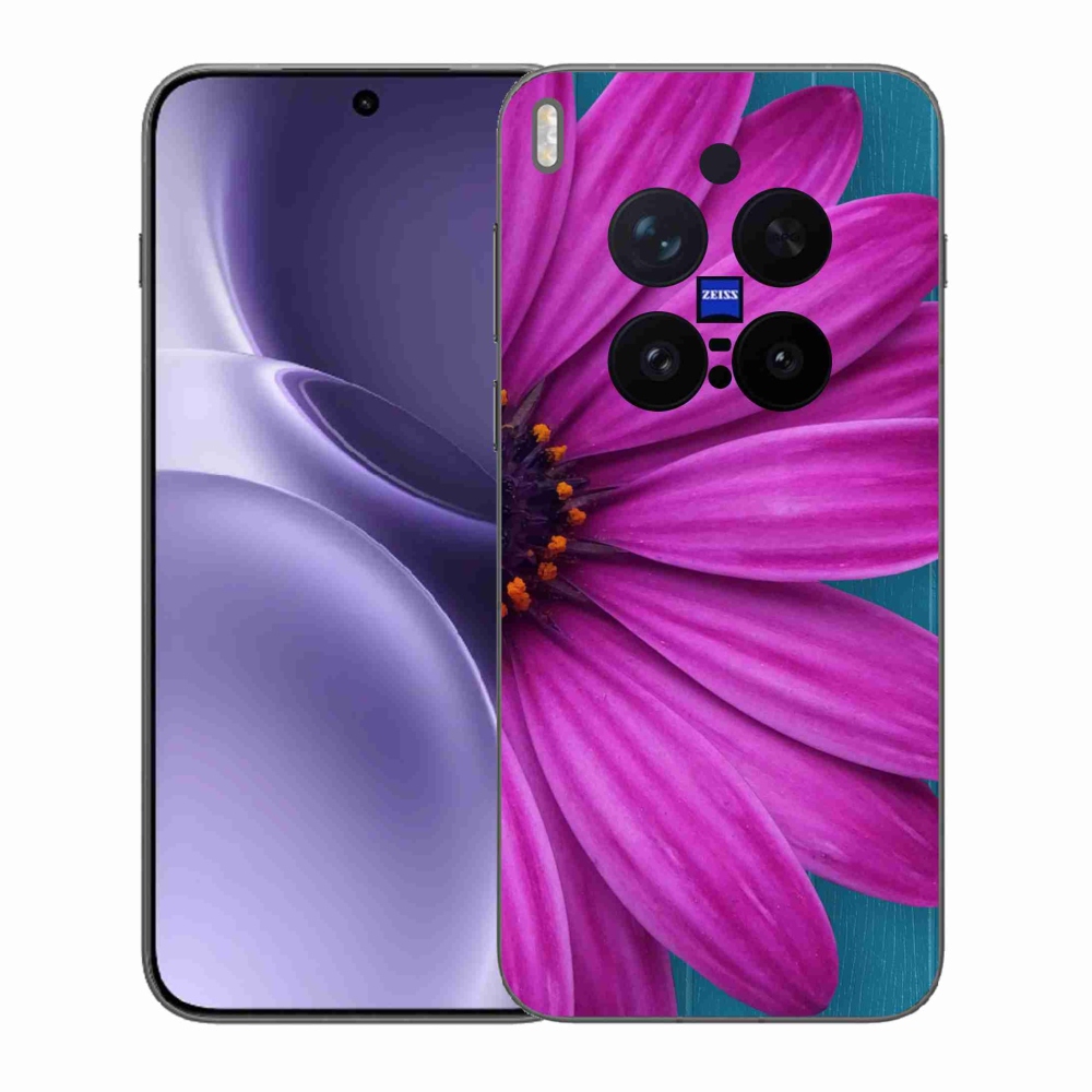 Gelový kryt mmCase na Vivo X300 Pro - fialová kopretina